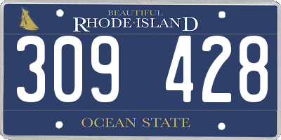 RI license plate 309428