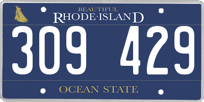RI license plate 309429