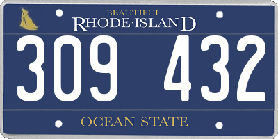 RI license plate 309432