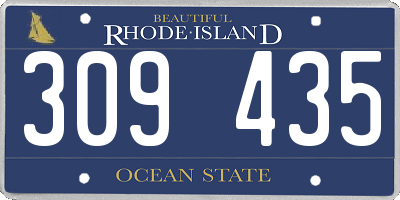 RI license plate 309435