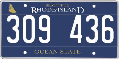RI license plate 309436