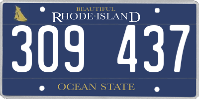 RI license plate 309437