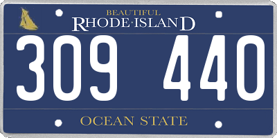 RI license plate 309440