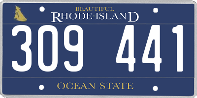 RI license plate 309441