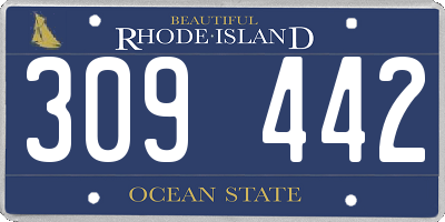 RI license plate 309442