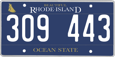 RI license plate 309443
