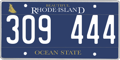 RI license plate 309444