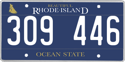 RI license plate 309446