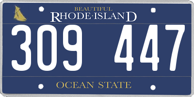 RI license plate 309447