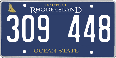 RI license plate 309448