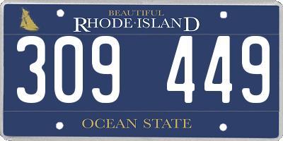 RI license plate 309449