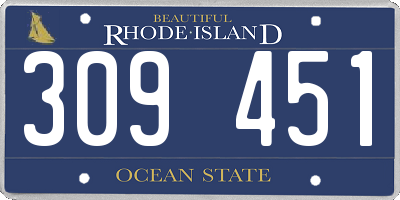 RI license plate 309451