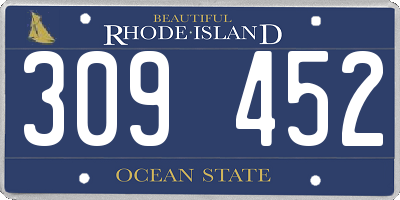 RI license plate 309452