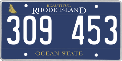 RI license plate 309453