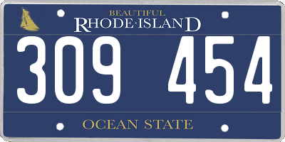 RI license plate 309454