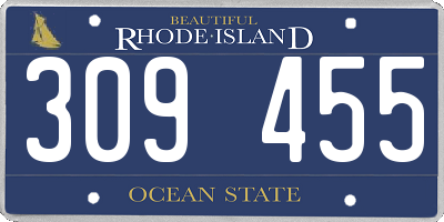RI license plate 309455