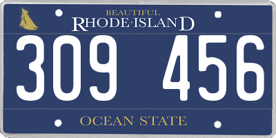 RI license plate 309456