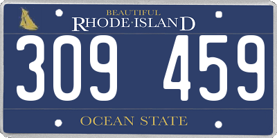 RI license plate 309459