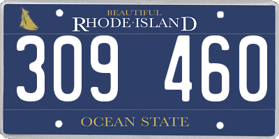 RI license plate 309460