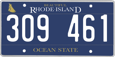 RI license plate 309461