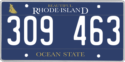 RI license plate 309463