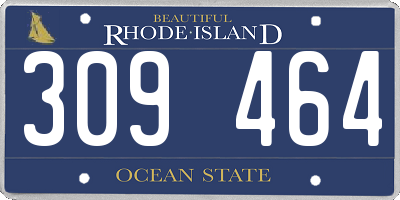 RI license plate 309464