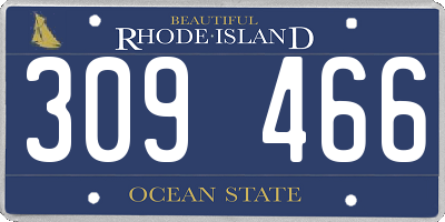 RI license plate 309466