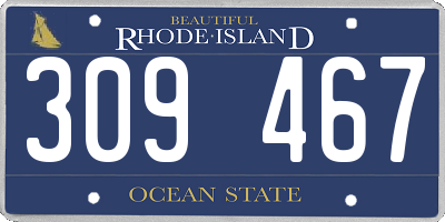 RI license plate 309467