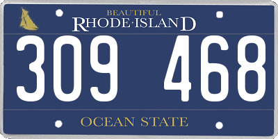 RI license plate 309468