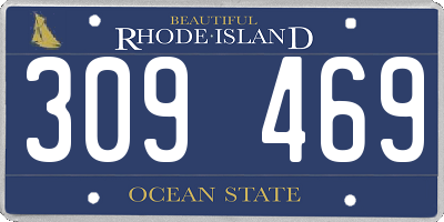 RI license plate 309469