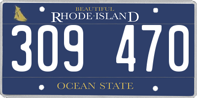 RI license plate 309470