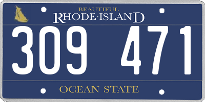 RI license plate 309471