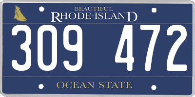RI license plate 309472