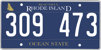 RI license plate 309473