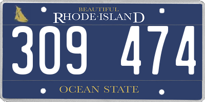 RI license plate 309474