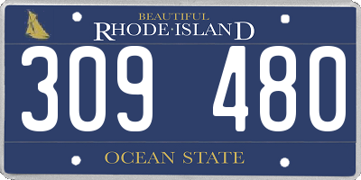 RI license plate 309480