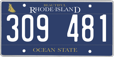 RI license plate 309481