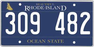 RI license plate 309482