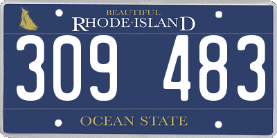 RI license plate 309483