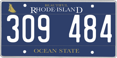 RI license plate 309484