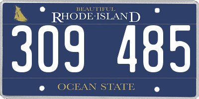 RI license plate 309485