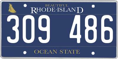 RI license plate 309486