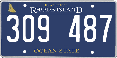 RI license plate 309487