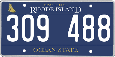 RI license plate 309488
