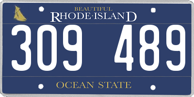 RI license plate 309489