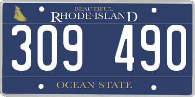 RI license plate 309490
