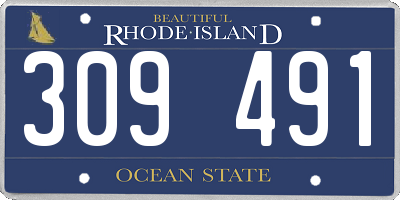 RI license plate 309491