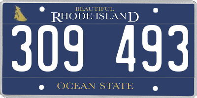 RI license plate 309493