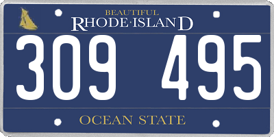 RI license plate 309495