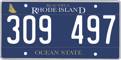 RI license plate 309497